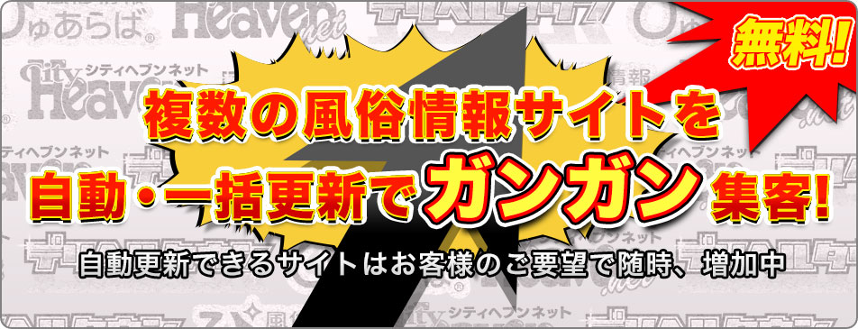 無料で複数の風俗情報サイト(ホームページ)に自動・一括更新するシステム